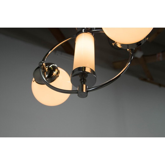 Image 1 of Vintage kroonluchter van opaline glas, jaren 1930