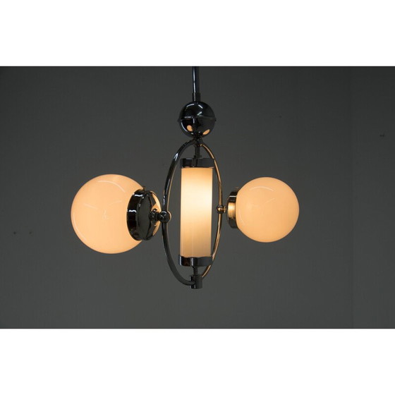 Image 1 of Vintage kroonluchter van opaline glas, jaren 1930