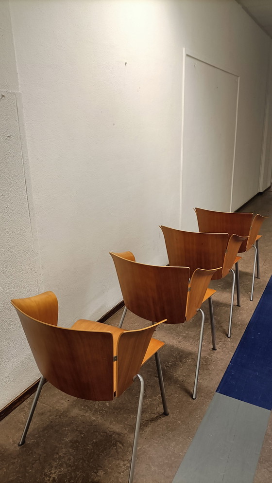 Image 1 of 4x Fritz Hansen VM3 eetkamerstoelen Vico Magistretti