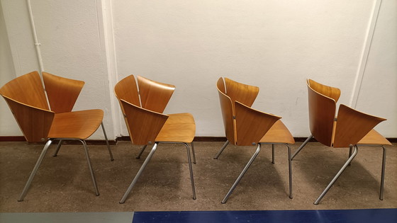 Image 1 of 4x Fritz Hansen VM3 eetkamerstoelen Vico Magistretti