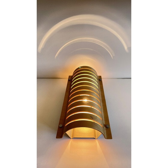 Image 1 of Vintage wandlamp van gebogen hout en staal, Ikea, 1990