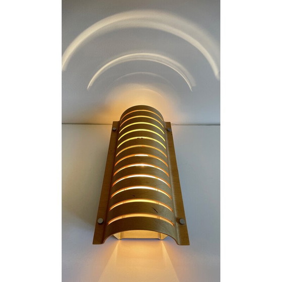 Image 1 of Vintage wandlamp van gebogen hout en staal, Ikea, 1990