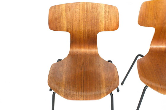 Image 1 of 3103 Hammer Stoelen van Arne Jacobsen voor Fritz Hansen | 1960 Set van 4 | Teakhout
