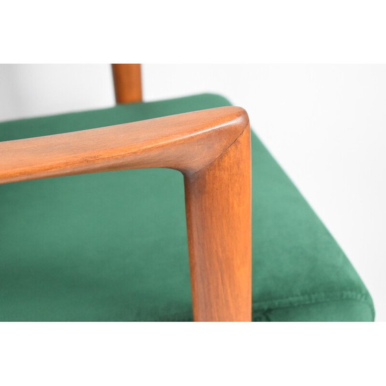 Image 1 of Vintage teakhouten en stoffen fauteuil voor Swarzędz, 1960