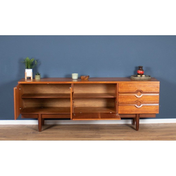 Image 1 of Vintage teakhouten dressoir met drie kasten en vier laden, jaren 1960