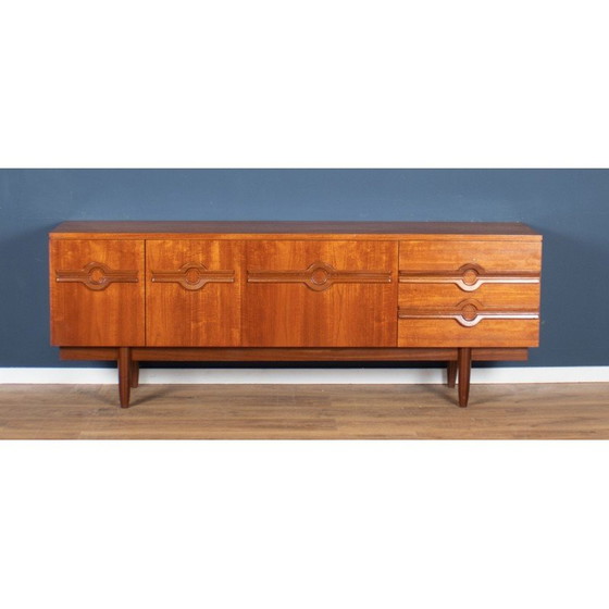 Image 1 of Vintage teakhouten dressoir met drie kasten en vier laden, jaren 1960