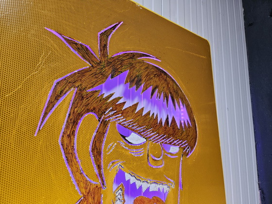 Image 1 of Gorillaz kunstwerk groot, verlicht