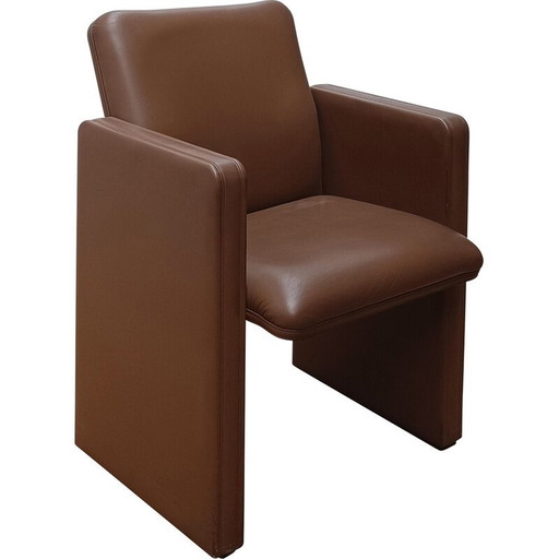 Vintage Thf fauteuil in hout en leer van Poltrona Frau, 1990