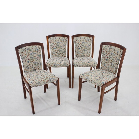Image 1 of Set van 4 vintage beukenhouten eetkamerstoelen, Tsjecho-Slowakije 1950