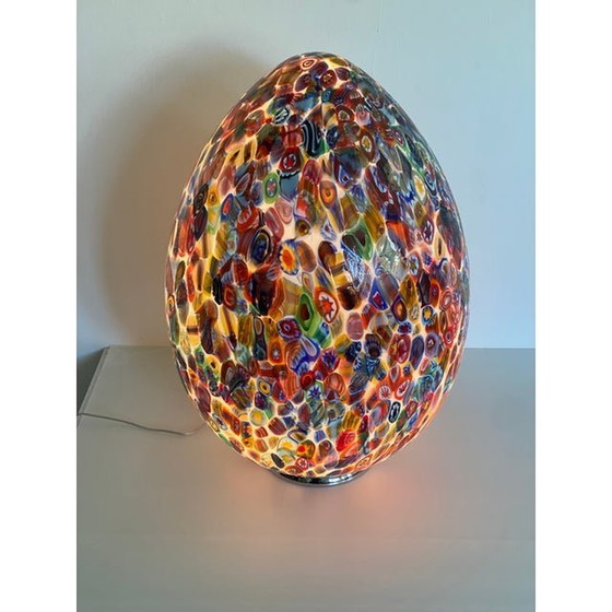 Image 1 of Eigentijdse Venetiaanse Murano Glazen Veelkleurige Millefiori Murrine Tafellamp