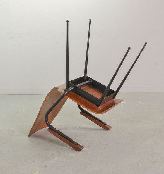 Image 1 of 2 minimalistische bijzetstoelen van multiplex in Carlo Ratti-stijl voor gebogen hout