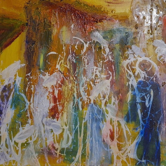 Image 1 of Vintage abstract schilderij