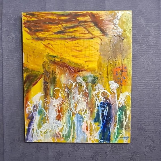 Image 1 of Vintage abstract schilderij