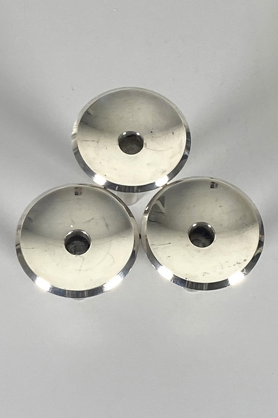 Image 1 of Stoffi/nagel kandelaar verzilverd