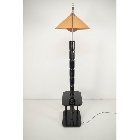 Image 1 of Vintage Art Deco vloerlamp van hout en perkamentpapier, 1920