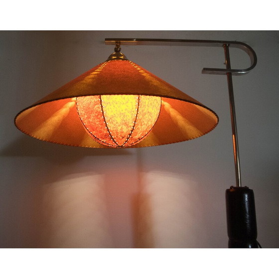 Image 1 of Vintage Art Deco vloerlamp van hout en perkamentpapier, 1920