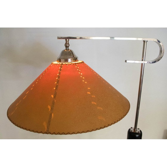 Image 1 of Vintage Art Deco vloerlamp van hout en perkamentpapier, 1920