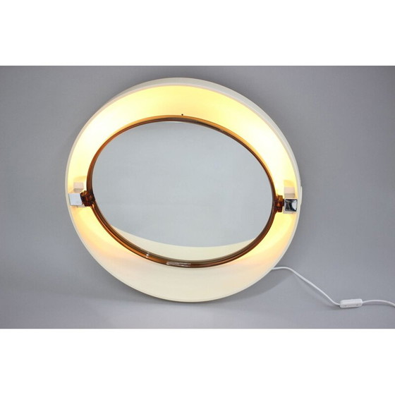 Image 1 of Vintage spiegel met achtergrondverlichting van Allibert, Italië 1970