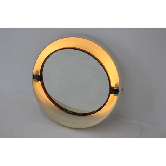Image 1 of Vintage spiegel met achtergrondverlichting van Allibert, Italië 1970