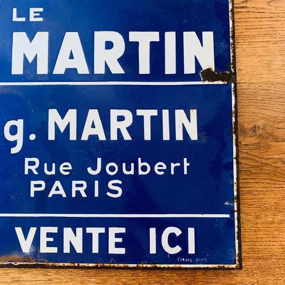 Image 1 of Vintage geëmailleerde plaquette café Martin