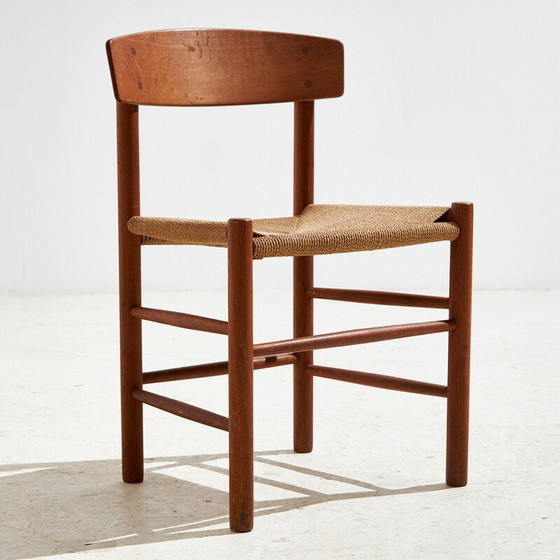 Image 1 of Set van 6 vintage J39 eiken eetkamerstoelen van Børge Mogensen voor Fdb Møbler