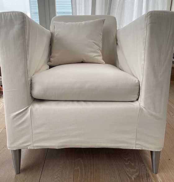 Image 1 of Len Niggelman fauteuil met witte hoes