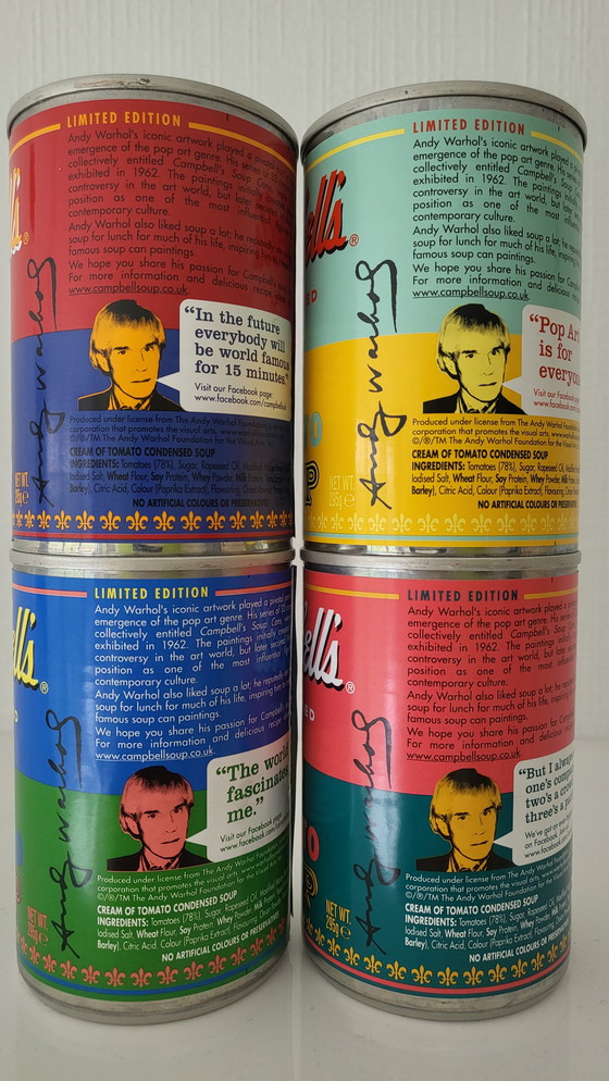 Image 1 of 4x Andy Warhol  Campbell's Tomato Soup Limited blik