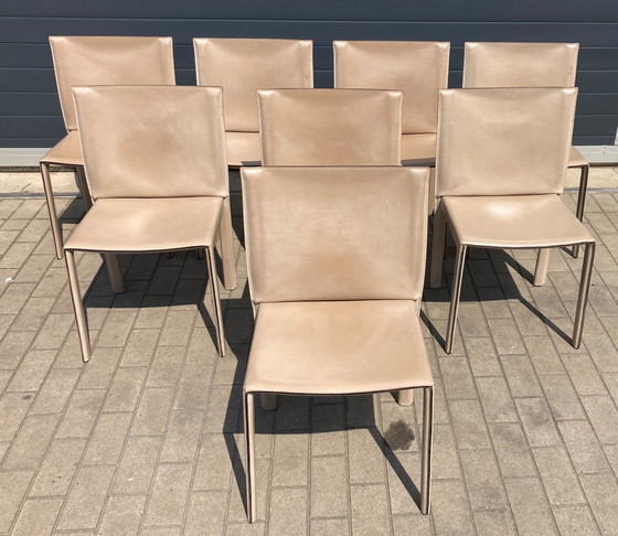 Image 1 of 6x Enrico Pellizzoni Italian Pasqualina eetkamerstoelen