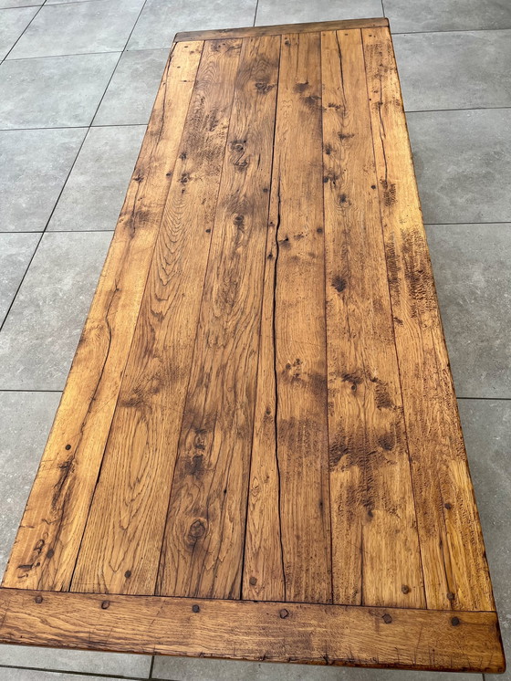 Image 1 of Massief eikenhouten tafel