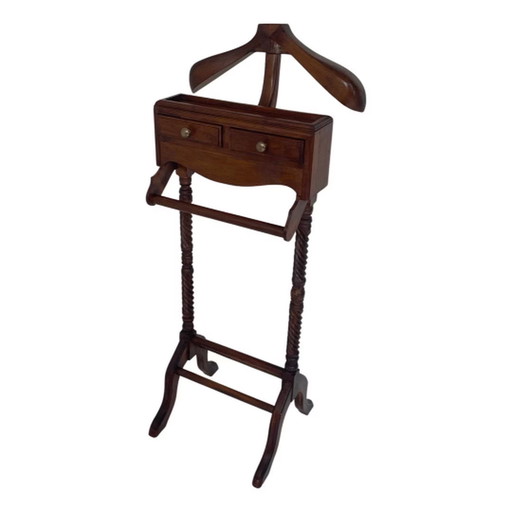 Dressboy / Valet Stand - Made in England - Twee lades en gedraaid houten frame