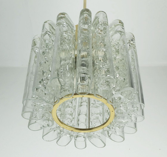 Image 1 of doria HANGLAMP kroonluchter met 16 glazen buizen jaren 60