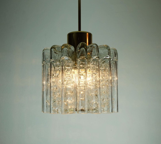 Image 1 of doria HANGLAMP kroonluchter met 16 glazen buizen jaren 60