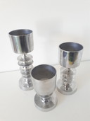 3x Retro chroom kanderlaar