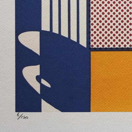 Image 1 of Vintage Roy Lichtenstein "Modern Kunst" Limited Edition lithografie
