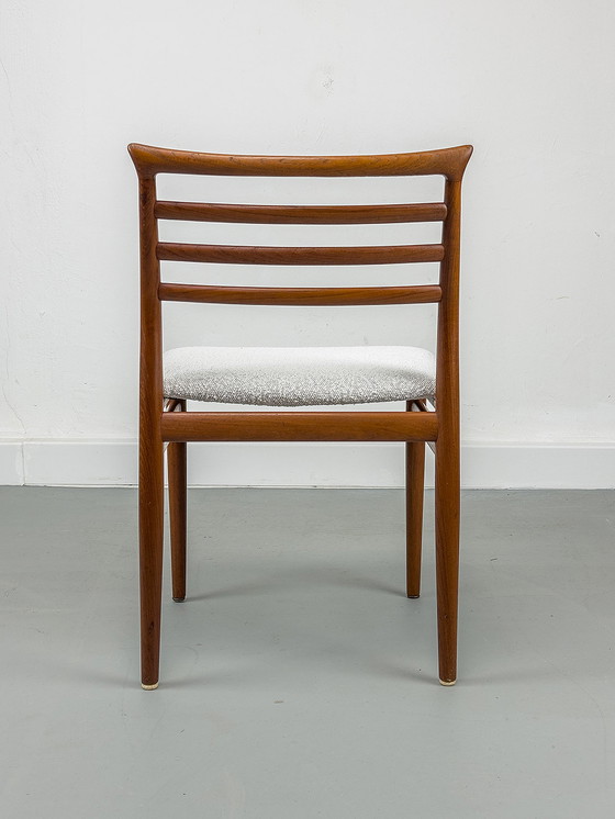 Image 1 of Teak & Bouclé Eetkamerstoel van Erling Torvits voor Sorø Stolefabrik, jaren 60