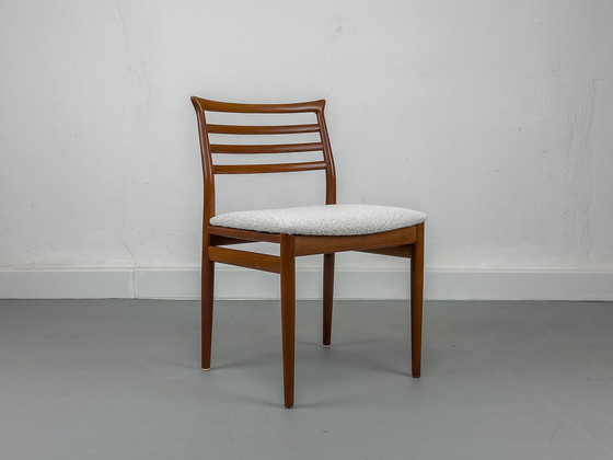 Image 1 of Teak & Bouclé Eetkamerstoel van Erling Torvits voor Sorø Stolefabrik, jaren 60