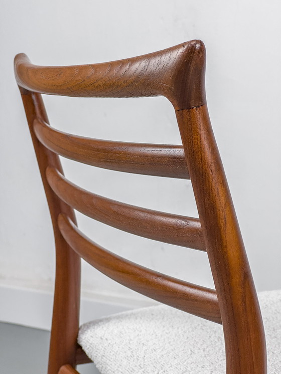 Image 1 of Teak & Bouclé Eetkamerstoel van Erling Torvits voor Sorø Stolefabrik, jaren 60