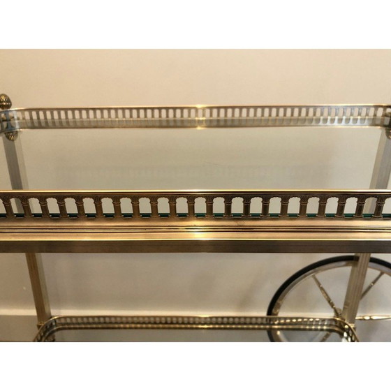 Image 1 of Messing en verzilverd vintage dressoir voor Maison Bagués, Frankrijk 1940