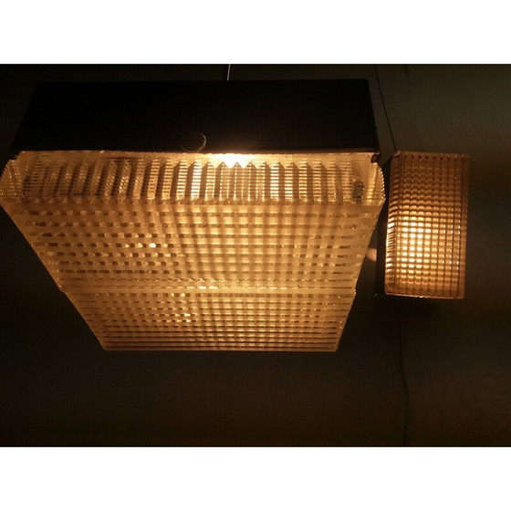 Image 1 of Mid-eeuwse kroonluchter en wandlamp Drupol, 1970