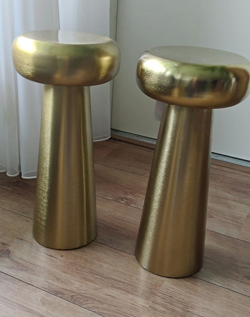 2x Messing Bijzettafel