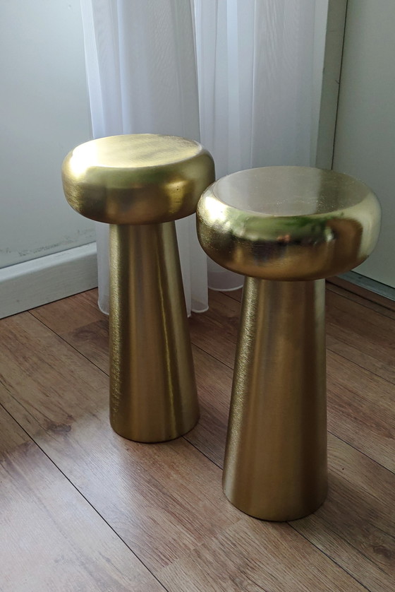 Image 1 of 2x Messing Bijzettafel