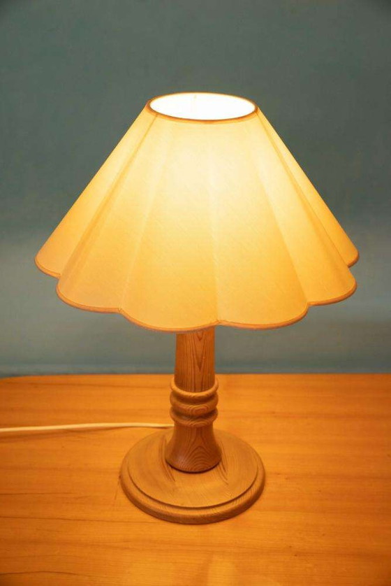 Image 1 of Vintage jaren 60/70 Boho schemerlamp, Pine tafellamp vuren