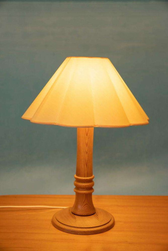 Image 1 of Vintage jaren 60/70 Boho schemerlamp, Pine tafellamp vuren