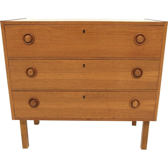 Image 1 of Vintage ladekast van teak en beuken, Zweden 1960