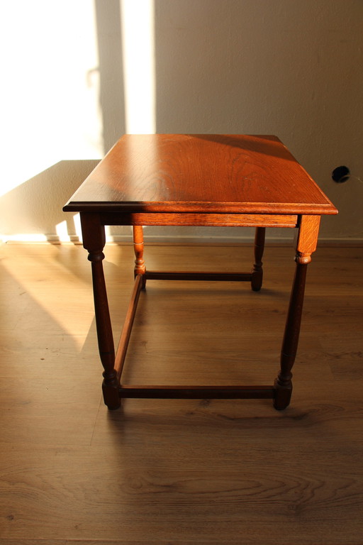 Vintage Bijzettafel Salontafel Eiken Hout