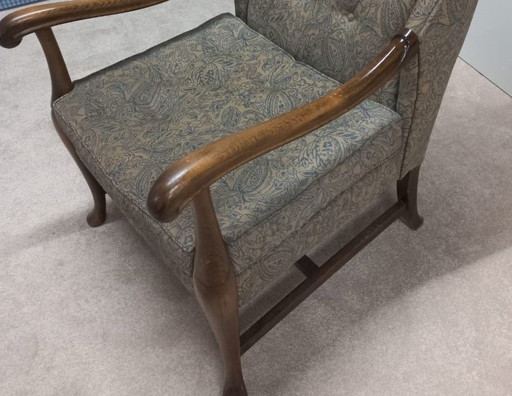Jaren 50 Hollandse Fauteuil Originele Stof.