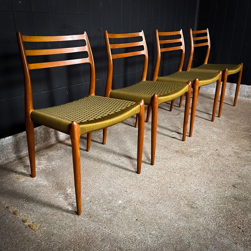 Set van 4 Deens Design Eetkamerstoelen door Niels Otto Møller – ‘Model 78’