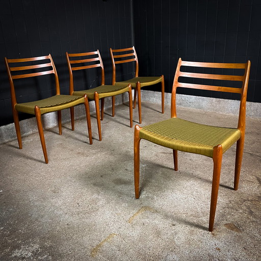 Set van 4 Deens Design Eetkamerstoelen door Niels Otto Møller – ‘Model 78’