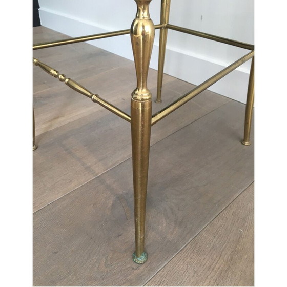 Image 1 of Vintage chiavari stoel in messing en rode stof 1940