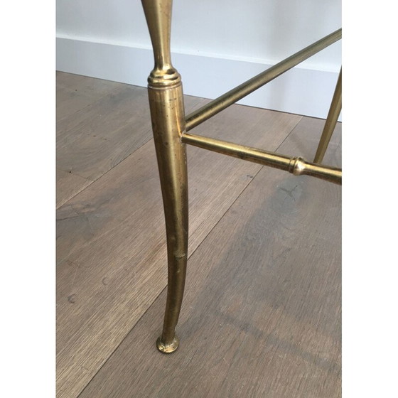 Image 1 of Vintage chiavari stoel in messing en rode stof 1940